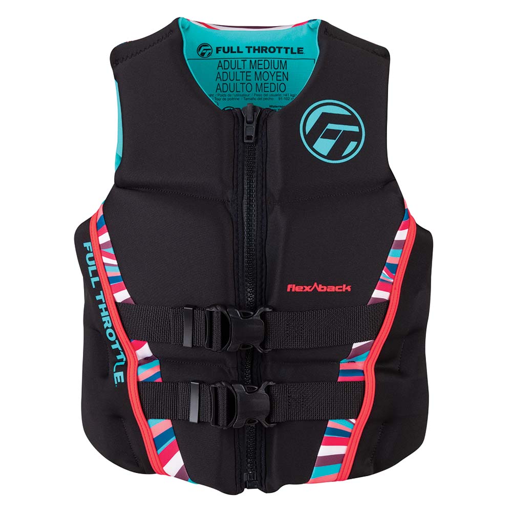 FULL THROTTLE WOMEN’S RAPID-DRY FLEX-BACK LIFE JACKET- MEDIUM- PINK/BLACK