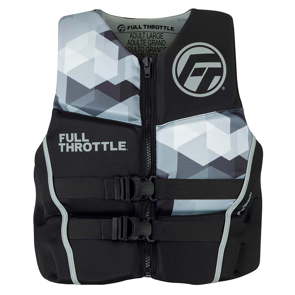 FULL THROTTLE MEN'S RAPID-DRY FLEX-BACK LIFE JACKET - 2XL - BLACK/GREY