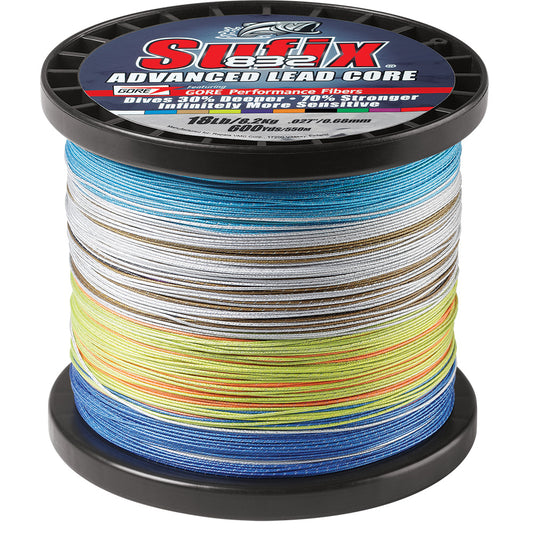 SUFIX 832 ADVANCED SUPERLINE BRAID LEAD CORE 10 COLOR METERED 18LB 600YDS