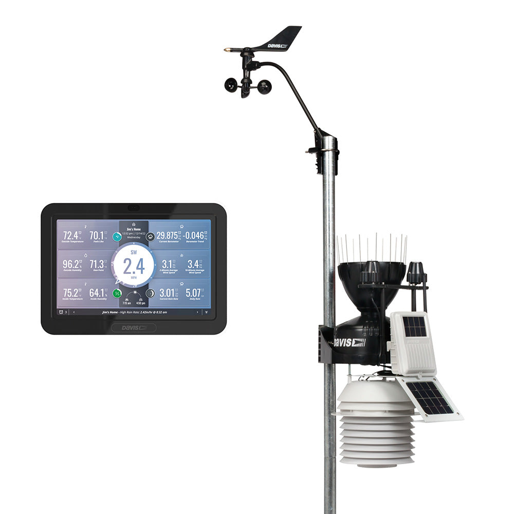 DAVIS VANTAGE PRO2 WIRELESS WEATHER STATION W/WEATHERLINK CONSOLE, 24HR FAN ASPIRATED RADIATION SHIELD, UV & SOLAR SENSORS