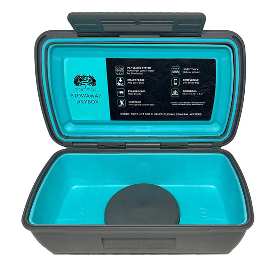 TOADFISH STOWAWAY DRY BOX W SMART GRIP CELL PHONE TRAY INSERT