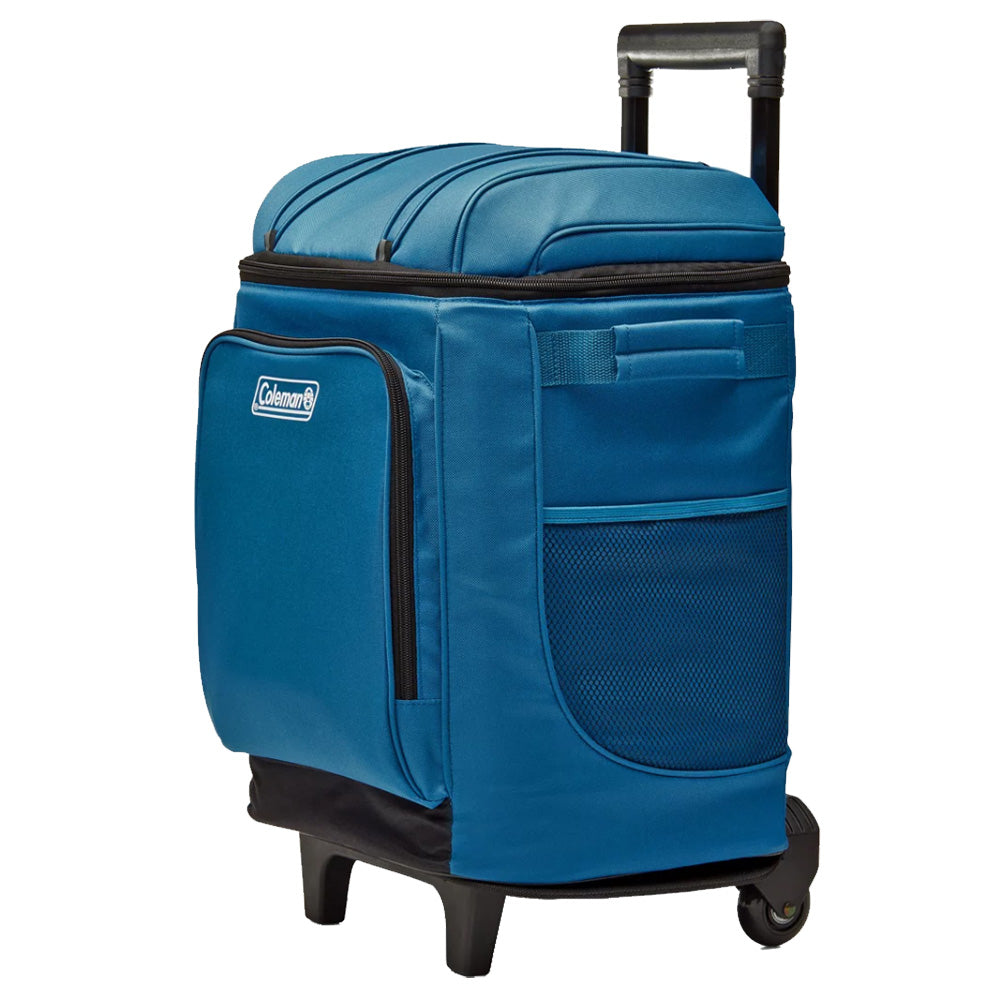 COLEMAN CHILLER 42-CAN SOFT-SIDED PORTABLE COOLER W/WHEELS - DEEP OCEAN