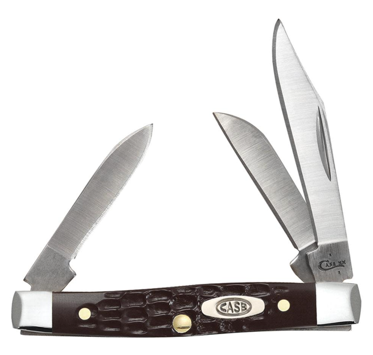 CASE STOCKMAN SMALL 3 BLADE 2 5/8" BROWN