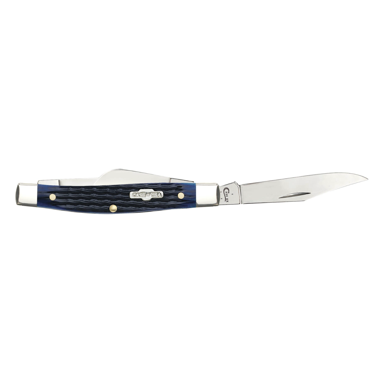 CASE STOCKMAN MEDIUM 3 BLADE 3 5/8" BLUE BONE