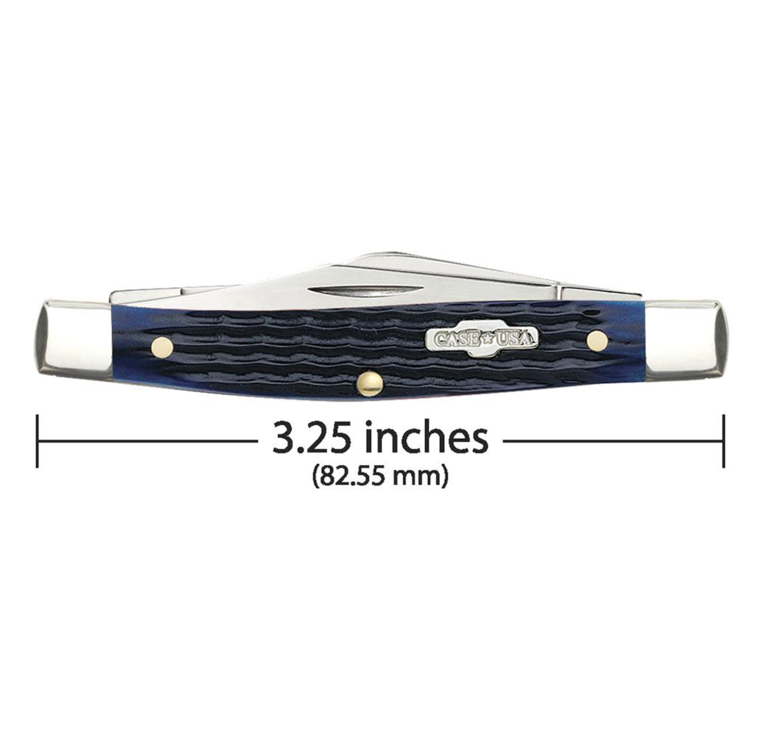 CASE STOCKMAN MEDIUM 3 BLADE 3 5/8" BLUE BONE