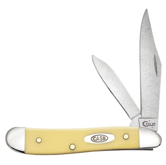 CASE PEANUT 2 BLADE 2 7/8" YELLOW CARBON STEEL