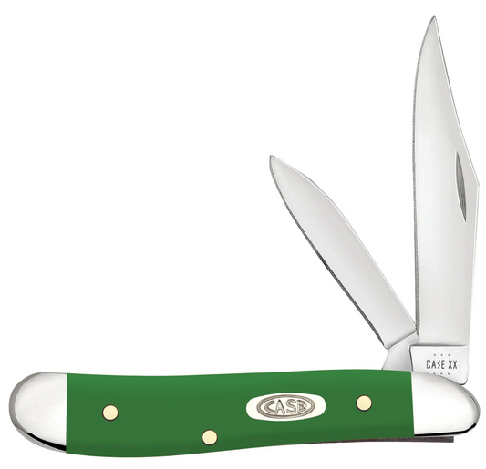 CASE PEANUT 2 BLADE 2 7/8" GREEN SYNTHETIC