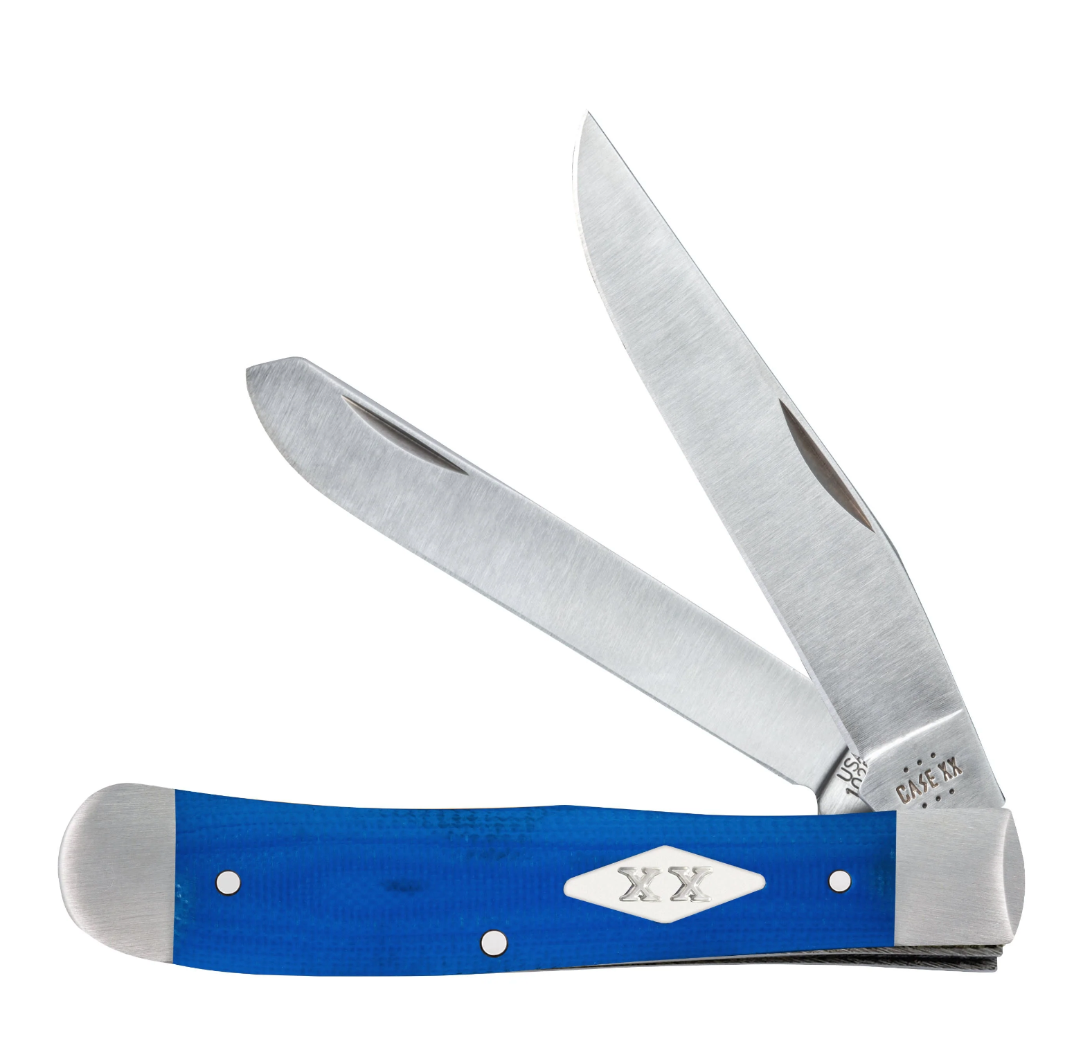 CASE TRAPPER 2 BLADE 4 1/8" BLUE G-10