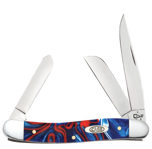 CASE STOCKMAN MEDIUM 3 BLADE 3 5/8" PATRIOTIC