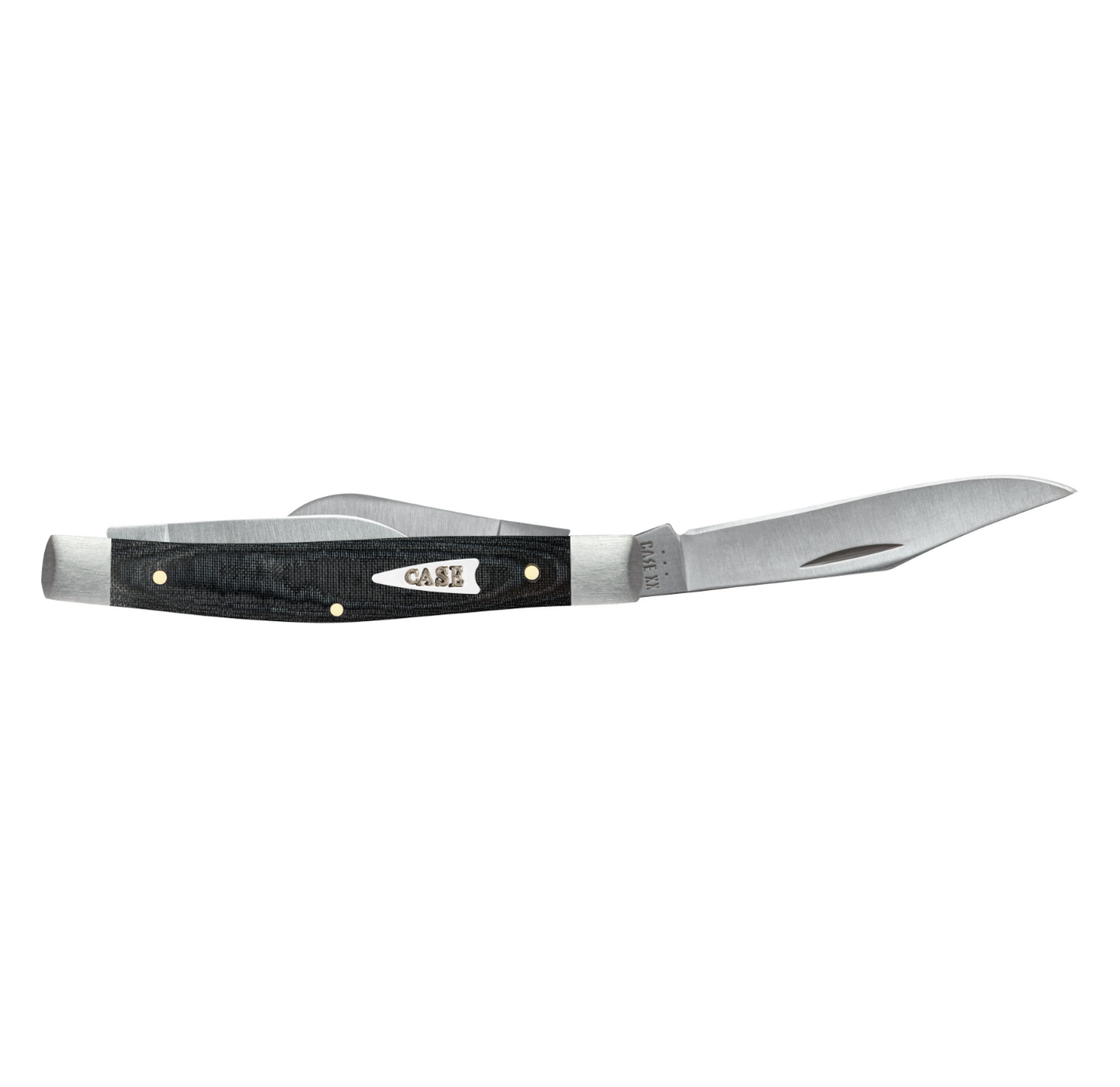 CASE STOCKMAN MEDIUM 3 BLADE 3 5/8" BLACK MICARTA