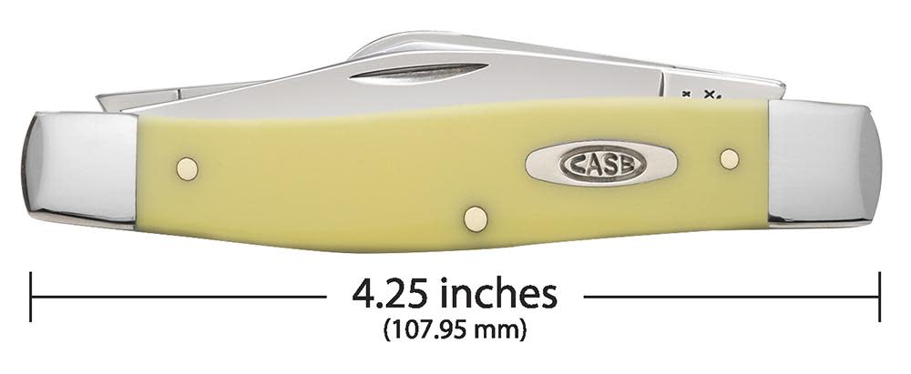 CASE STOCKMAN LARGE 3 BLADE 4 1/4" YELLOW SYNTHETIC