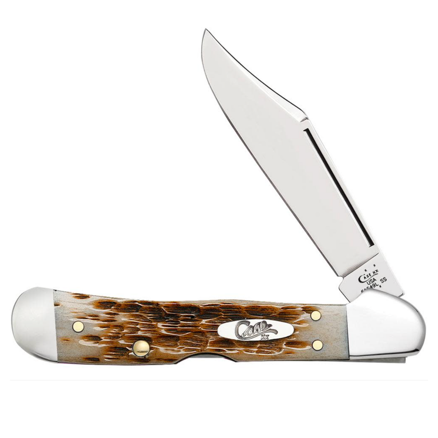 CASE TRAPPER MINI 2 BLADE 3.5" AMBER BONE