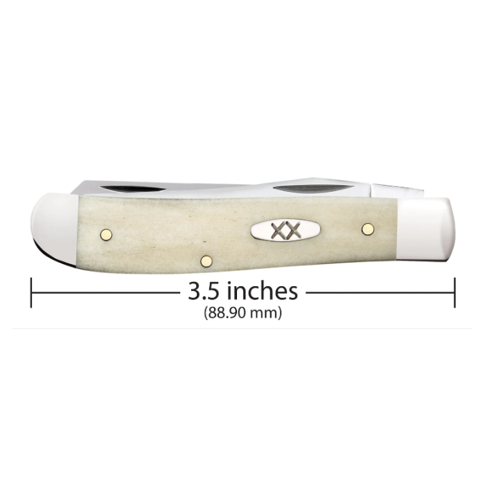 CASE TRAPPER MINI 2 BLADE 3.5" SMOOTH NATURAL BONE