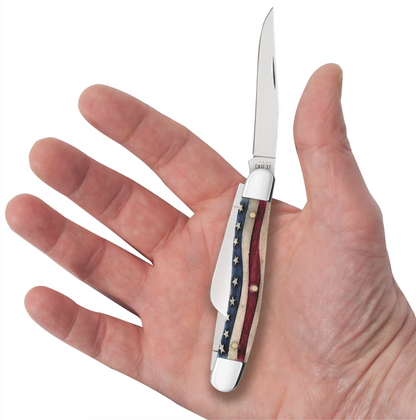 CASE STOCKMAN MEDIUM 3 BLADE 3 5/8" STAR SPANGLED