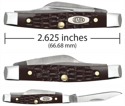 CASE STOCKMAN SMALL 3 BLADE 2 5/8" BROWN SYNTHETIC