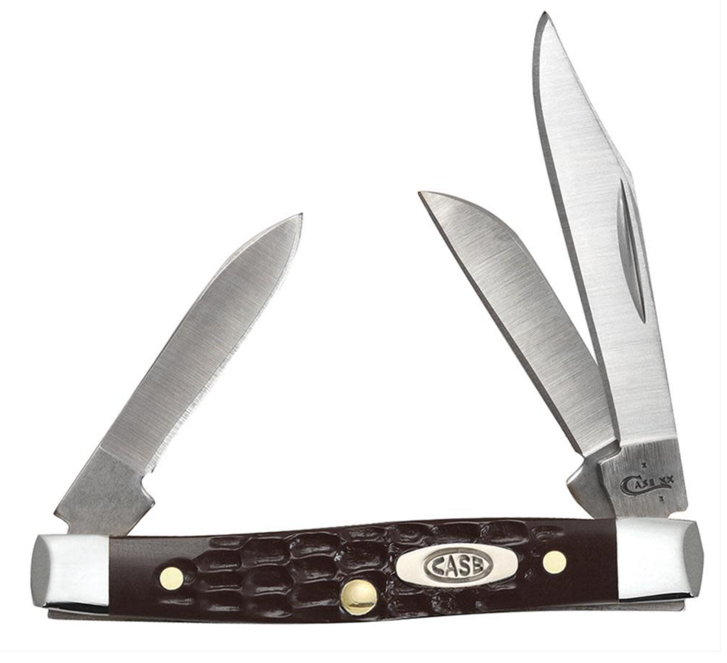CASE STOCKMAN SMALL 3 BLADE 2 5/8" BROWN SYNTHETIC