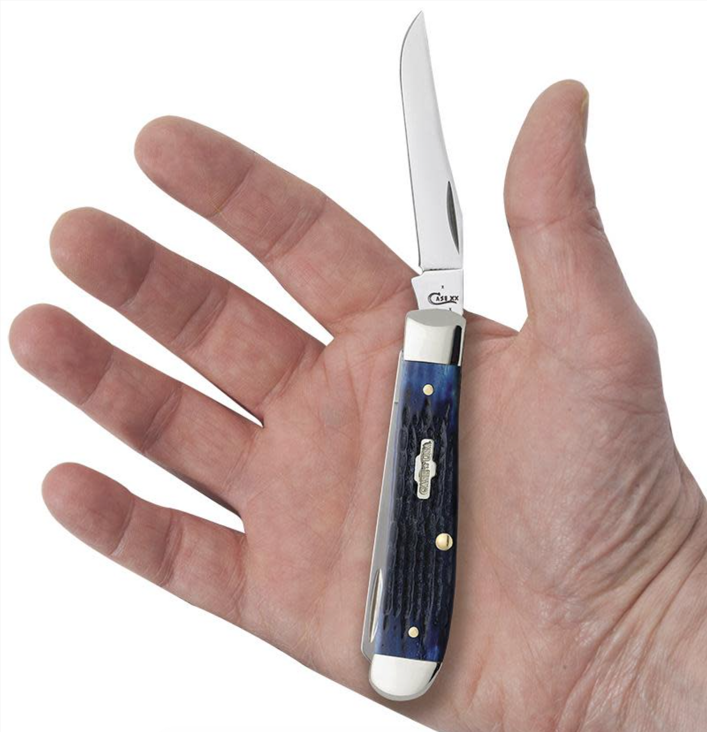 CASE TRAPPER MINI 2 BLADE 3.5" BLUE BONE