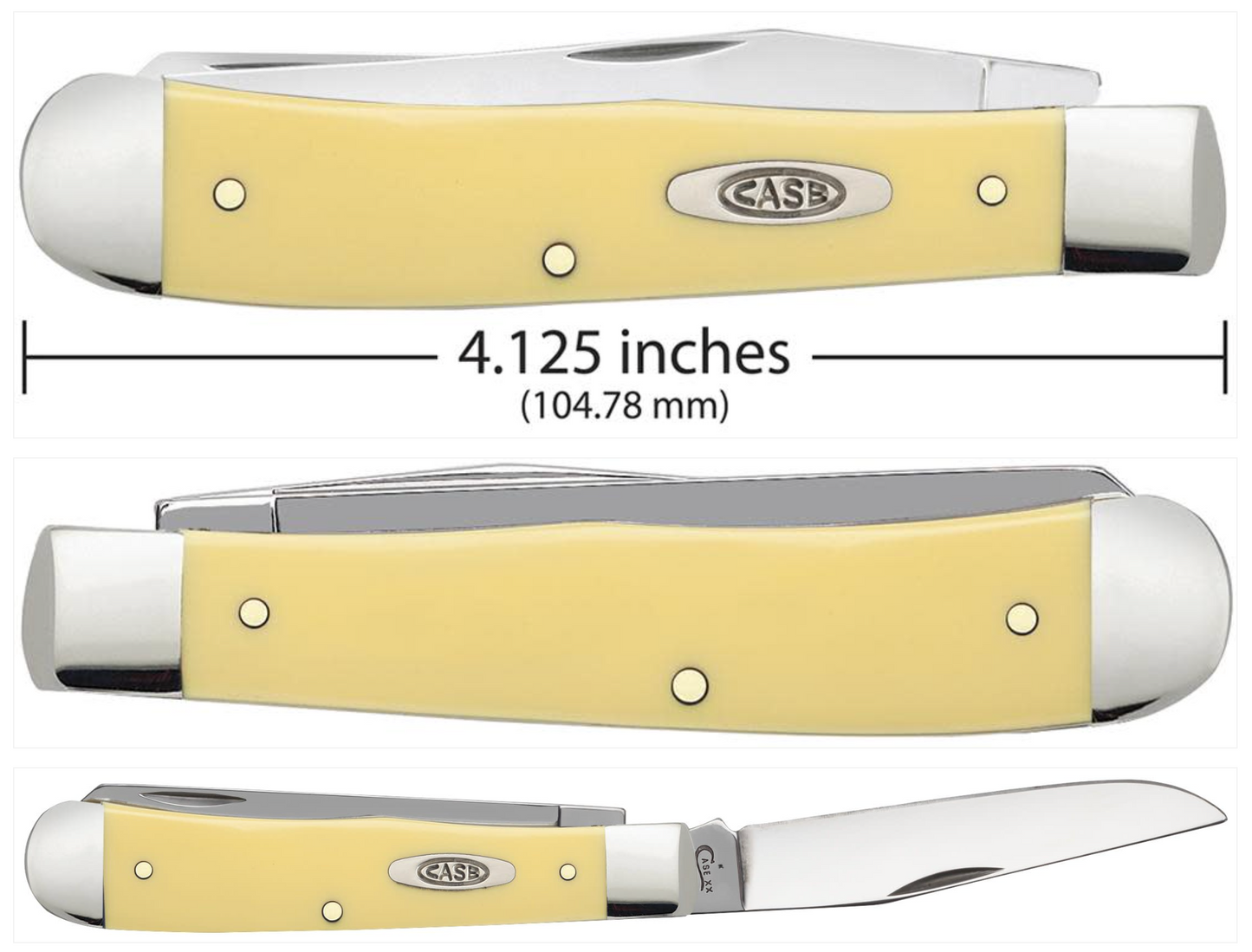 CASE TRAPPER 2 BLADE 4 1/8" YELLOW CS SYNTHETIC