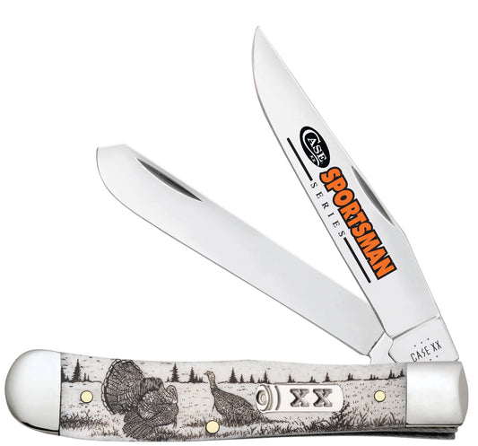CASE SPORTSMAN TRAPPER TURKEY 2 BLADE 4 1/8" NATURAL BONE