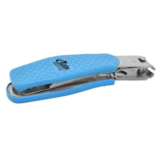 Blue nail clipper on a white background
