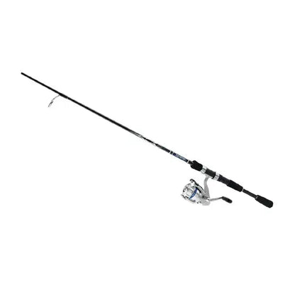 Fishing rod and reel set on a white background