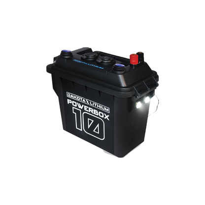 Black Dakota Lithium Powerbox battery on a white background