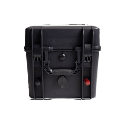 Black toolbox with visible branding on a white background