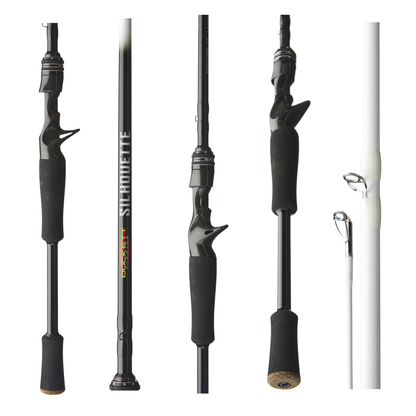 Set of fishing rods on a white background
