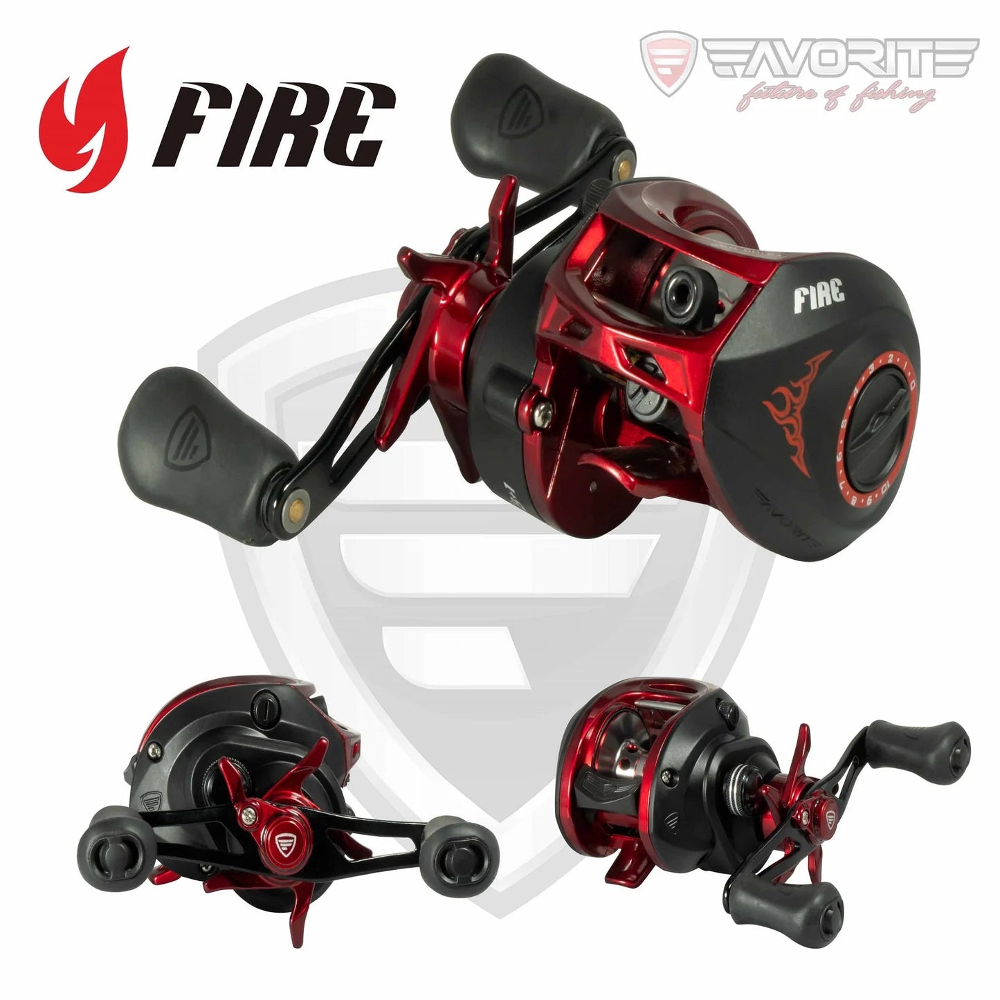 FAVORITE FIRE CASTING REEL RED/BLACK 6.4:1 RH