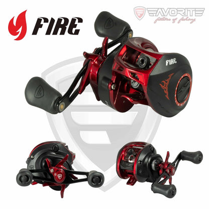 FAVORITE FIRE CASTING REEL RED/BLACK 6.4:1 RH