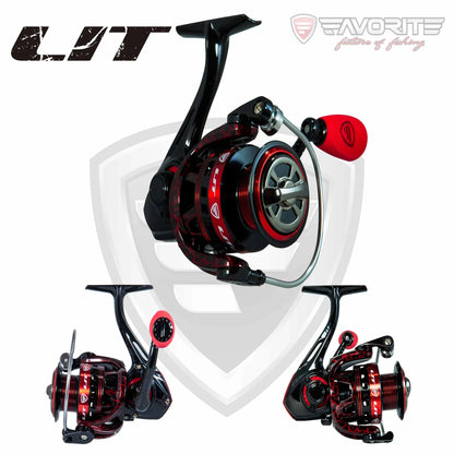 FAVORITE LIT SPINNING REEL RED/BLACK 5.2:1