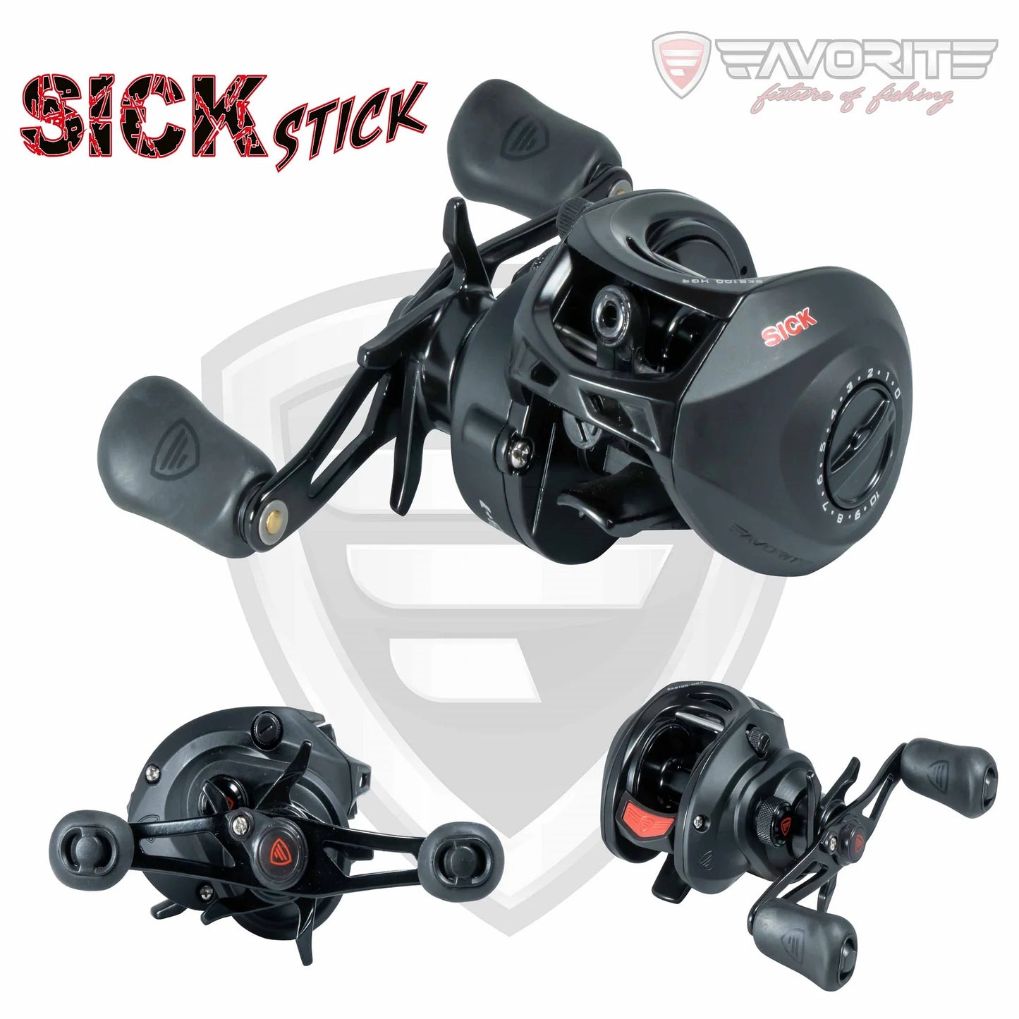 FAVORITE SICK STICK 100HGR BLACK BAITCAST REEL RH