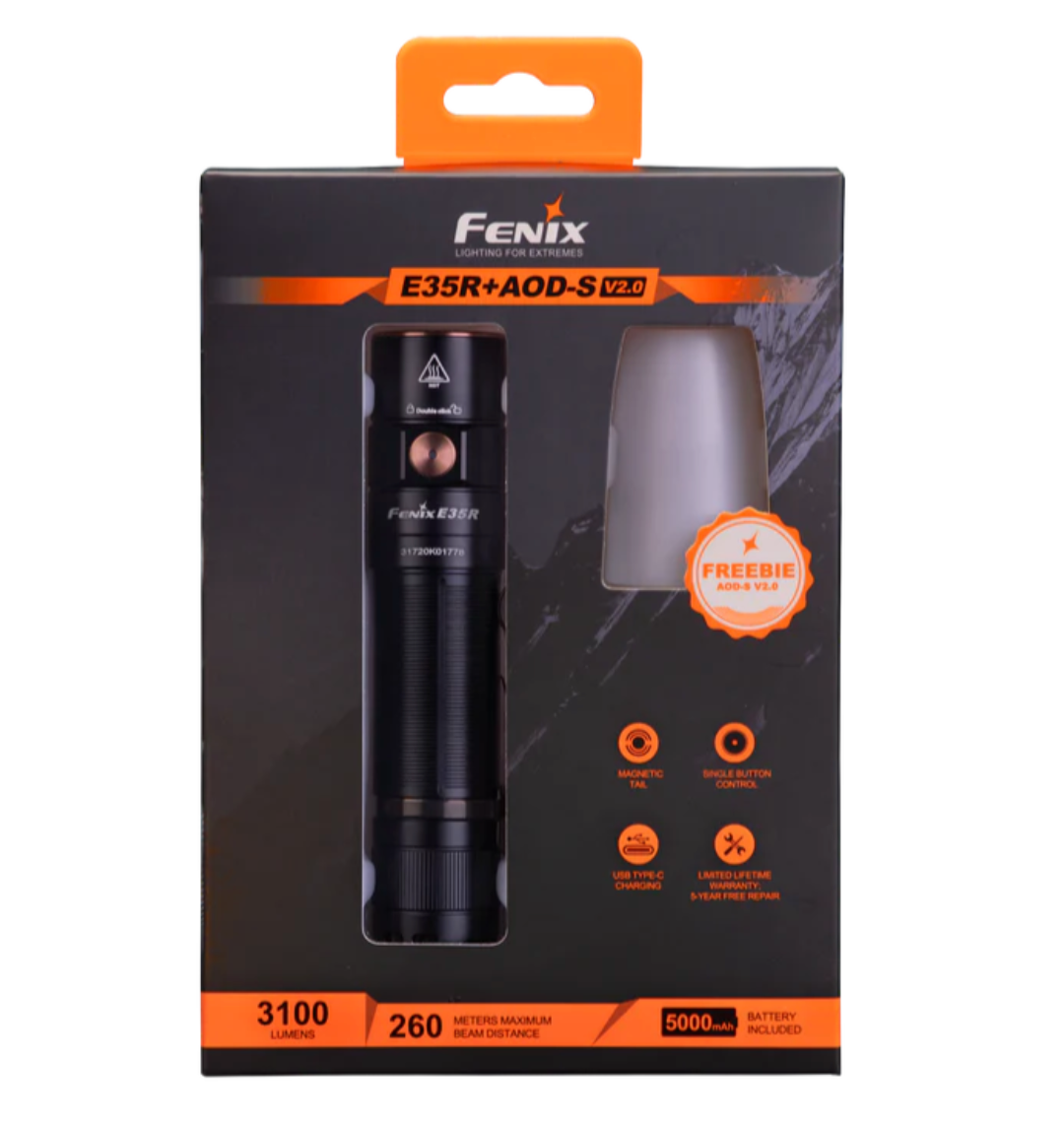 FENIX FLASHLIGHT RECHARGEABLE 3100L BLACK