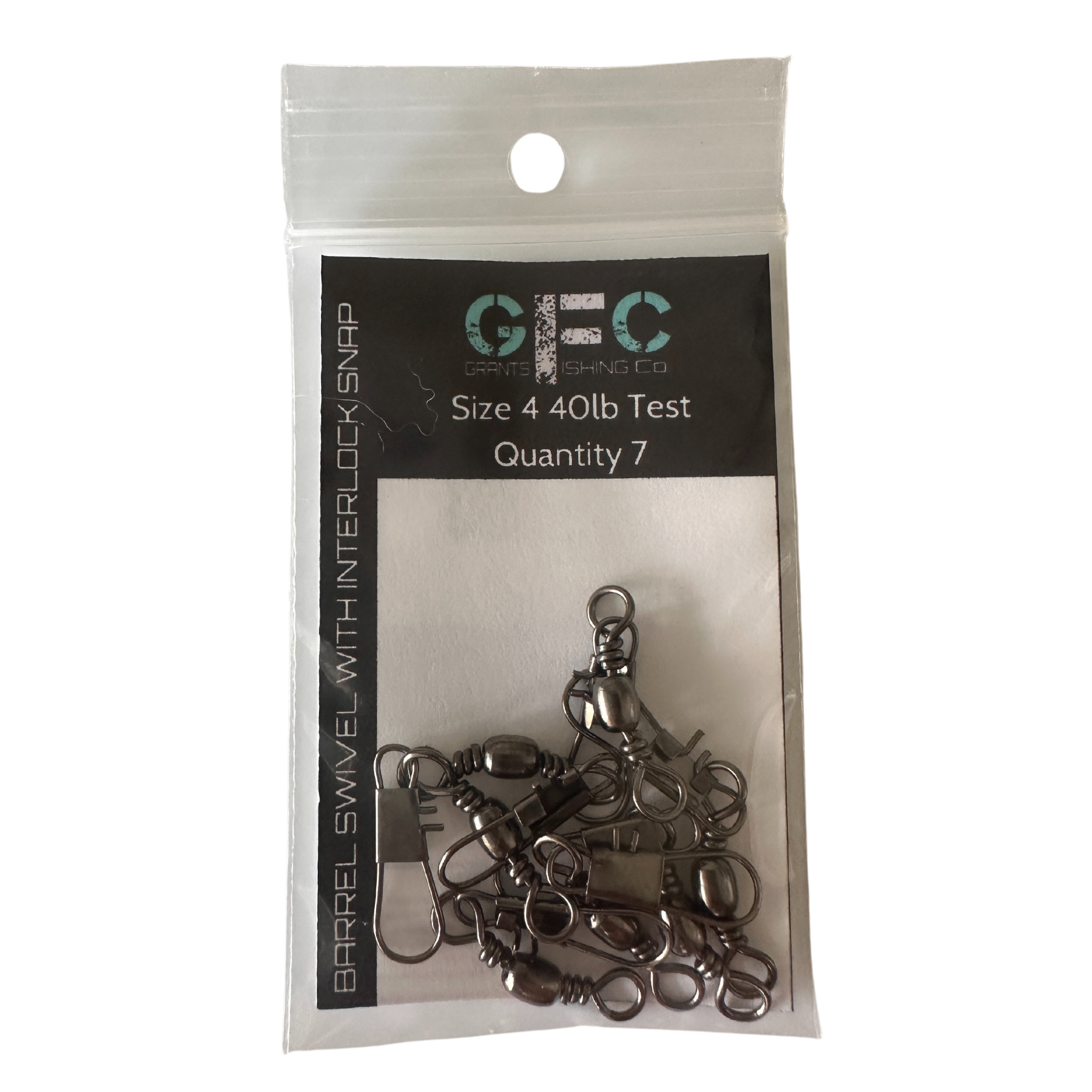 GFC STAINLESS STEEL BARREL SWIVEL WITH INTERLOCK SNAP