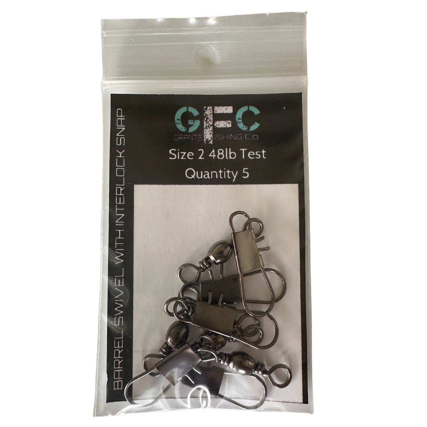 GFC STAINLESS STEEL BARREL SWIVEL WITH INTERLOCK SNAP