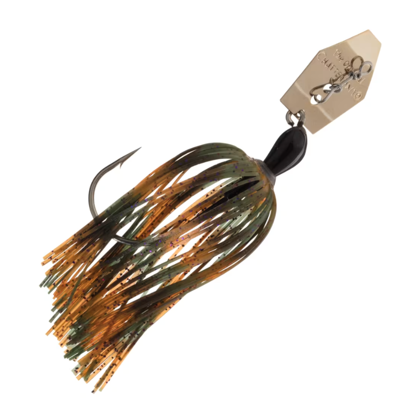 Fishing lure with a hook on a white background