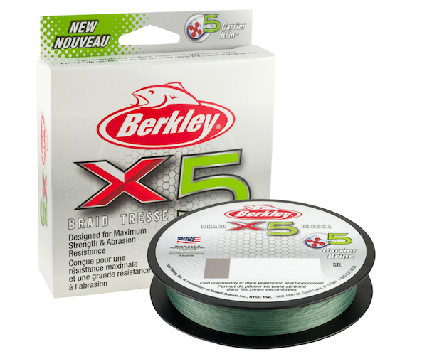 BERKLEY X5 BRAID LO-VIS GREEN 10# 165YD