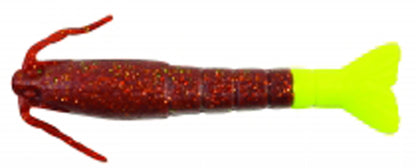 BERKLEY GULP! SALTWATER 3" SHRIMP ROOTBEER GOLD CHARTREUSE 6PK