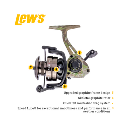 LEW'S AMERICAN HERO CAMO M/F SPINNING COMBO 2PC M/F 6'6"