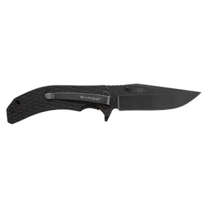 SARGE SHADOW 3.5” BLACK NYLON FIBER SWIFT ASSISTED OPENING