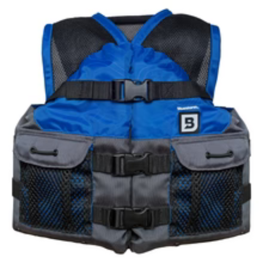 BLUESTORM SPORTSMAN YOUTH MESH FISHING LIFE JACKET - DEEP BLUE