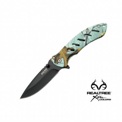 B&S BRISK 1.0 4 1/4  REALTREE TEAL FRAME LOCK FOLDER KNIFE