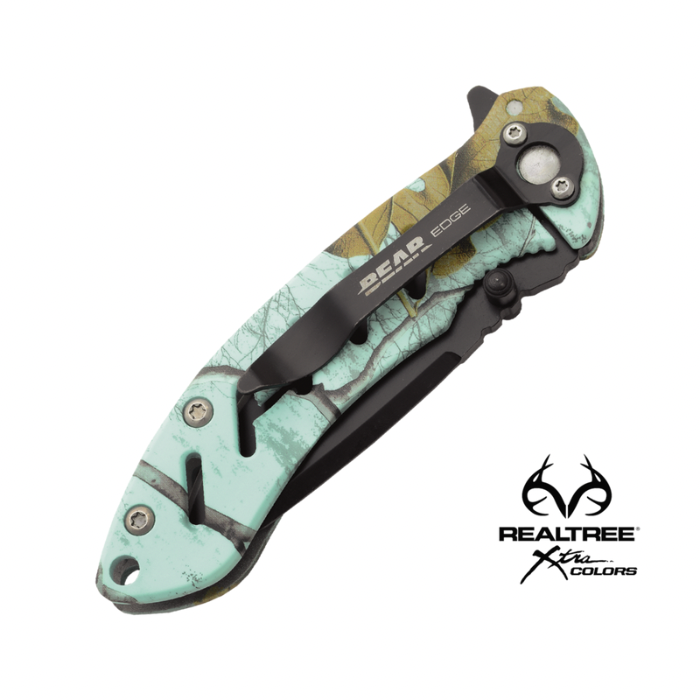 B&S BRISK 1.0 4 1/4  REALTREE TEAL FRAME LOCK FOLDER KNIFE