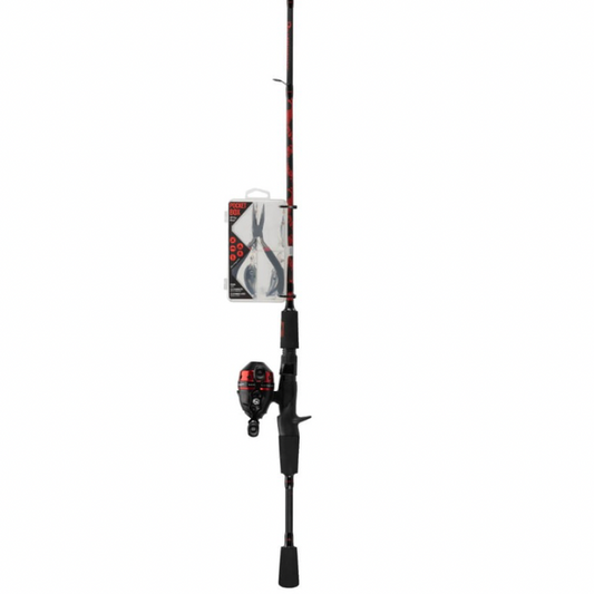 PROFISHIENCY POCKET BOX RED & BLACK SPINCAST COMBO 5'