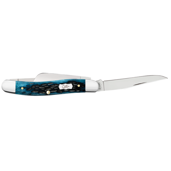 CASE MEDIUM STOCKMAN 4 5/8" 3-BLADE MEDITERRANEAN BLUE