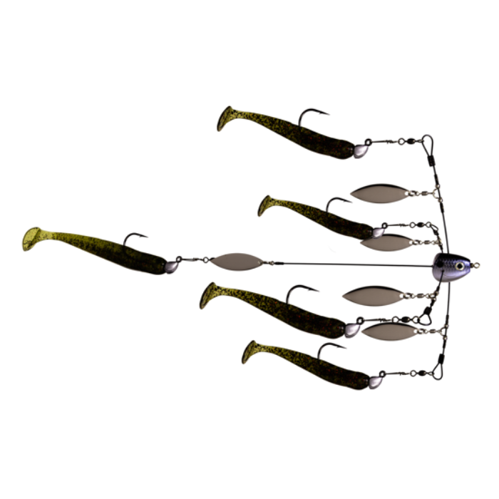 STRIKE KING TG TITAN UMBRELLA RIG W/ WILLOW BLADES- BLUE GIZZARD