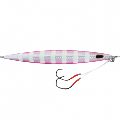 WILLIAMSON KENSAKI 220 JIG - 6.75" - 7.75OZ - SILVER PINK ZEBRA