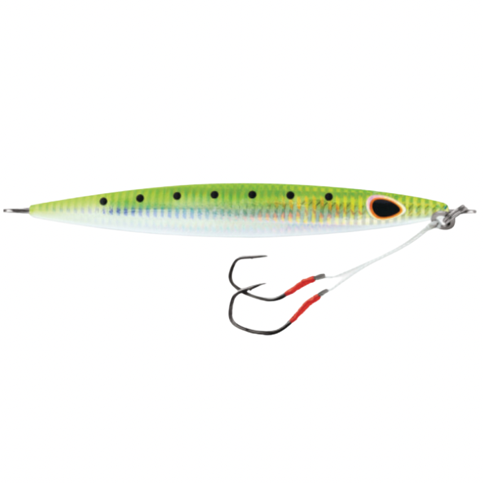 WILLIAMSON KENSAKI 220 JIG - 6.75" - 7.75OZ - UV GREEN SARDINE ZEBRA