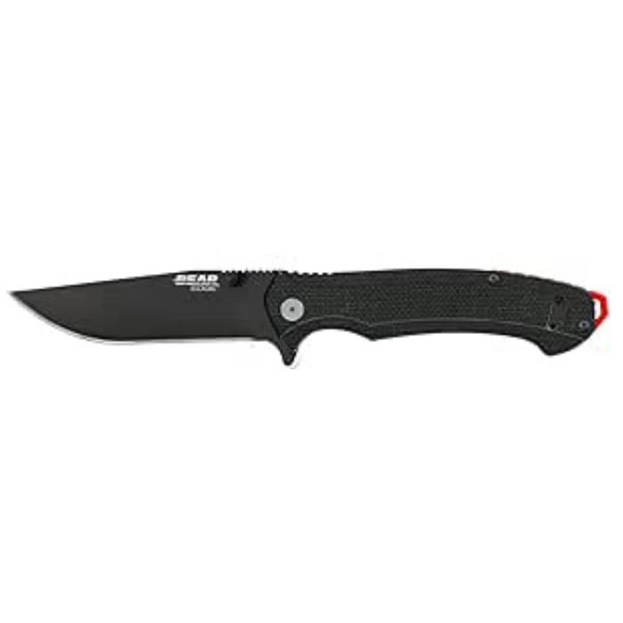 BEAR & SONS BEAR EDGE BLACK/RED ASSIST KNIFE 3-1/2" BLADE 4 1/8" CLOSED