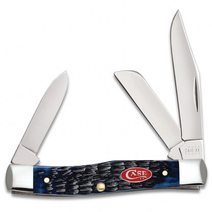 CASE MEDIUM STOCKMAN 3 BLADE 3 5/8" BLUE BONE